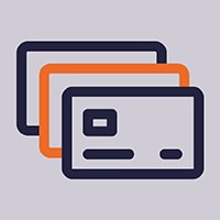 Icon of a stack of debit cards.